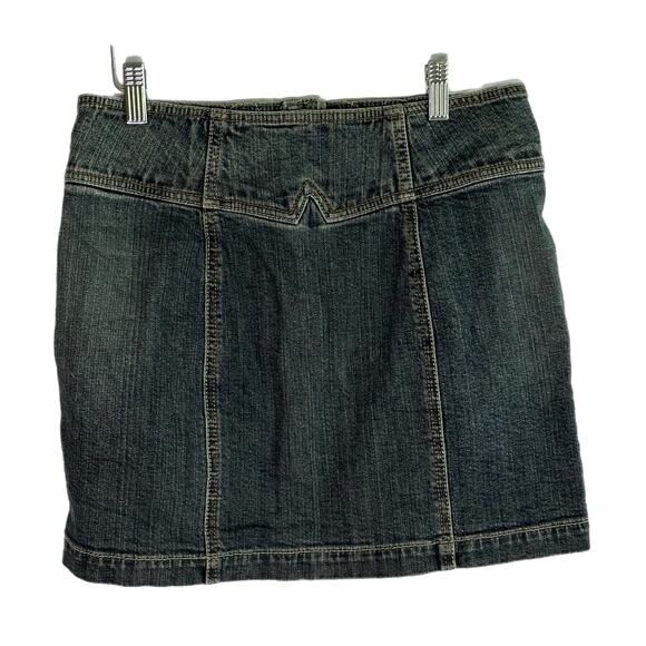 Gap Dark Denim Button Front Mini Aline Skirt, Size 2 - Picture 2 of 5
